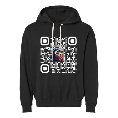 Funny Qr President Trump 4547 Trump Dancing Code Garment-Dyed Fleece Hoodie