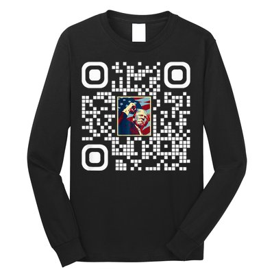 Funny Qr President Trump 4547 Trump Dancing Code Long Sleeve Shirt