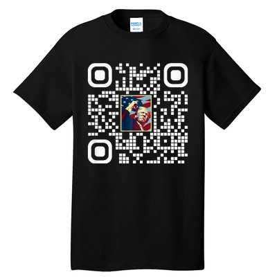 Funny Qr President Trump 4547 Trump Dancing Code Tall T-Shirt