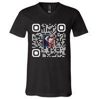 Funny Qr President Trump 4547 Trump Dancing Code V-Neck T-Shirt