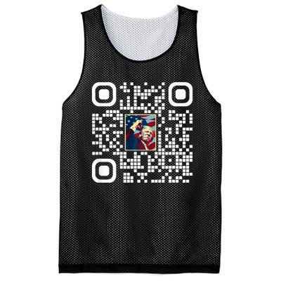 Funny Qr President Trump 4547 Trump Dancing Code Mesh Reversible Basketball Jersey Tank