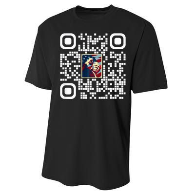 Funny Qr President Trump 4547 Trump Dancing Code Performance Sprint T-Shirt