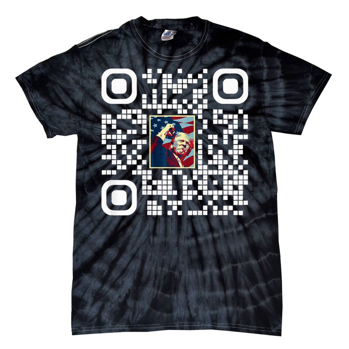 Funny Qr President Trump 4547 Trump Dancing Code Tie-Dye T-Shirt