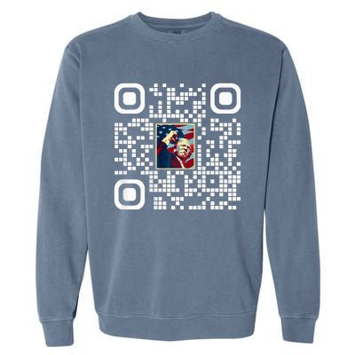 Funny Qr President Trump 4547 Trump Dancing Code Garment-Dyed Sweatshirt