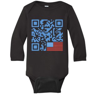 Funny Qr President Trump 4547 Trump Dancing Code Baby Long Sleeve Bodysuit