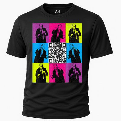 Funny Qr President Trump 4547 Trump Dancing Code Cooling Performance Crew T-Shirt