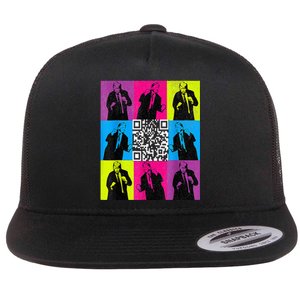 Funny Qr President Trump 4547 Trump Dancing Code Flat Bill Trucker Hat