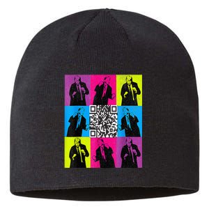 Funny Qr President Trump 4547 Trump Dancing Code Sustainable Beanie