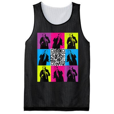 Funny Qr President Trump 4547 Trump Dancing Code Mesh Reversible Basketball Jersey Tank