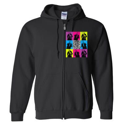 Funny Qr President Trump 4547 Trump Dancing Code Full Zip Hoodie