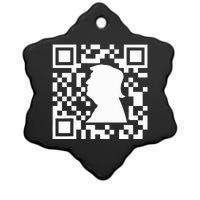 Funny Qr President Trump Dance Code Ceramic Star Ornament