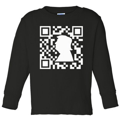 Funny Qr President Trump Dance Code Toddler Long Sleeve Shirt