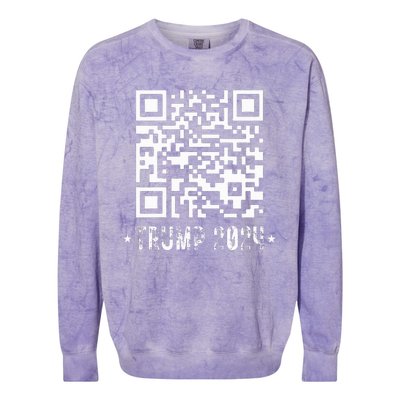 Funny Qr President Trump Dance Code Colorblast Crewneck Sweatshirt