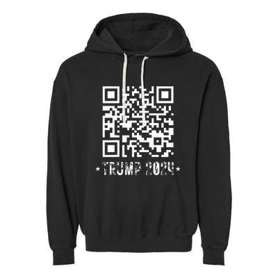 Funny Qr President Trump Dance Code Garment-Dyed Fleece Hoodie