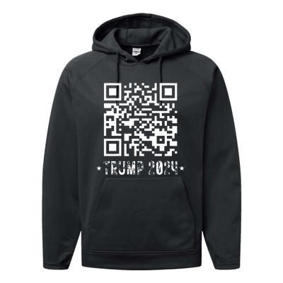 Funny Qr President Trump Dance Code Performance Fleece Hoodie