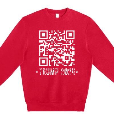 Funny Qr President Trump Dance Code Premium Crewneck Sweatshirt