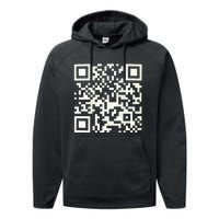 Funny Qr President Trump 4547 Dancing Dance Moves Maga Code Performance Fleece Hoodie