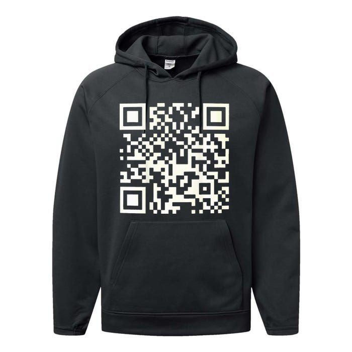 Funny Qr President Trump 4547 Dancing Dance Moves Maga Code Performance Fleece Hoodie