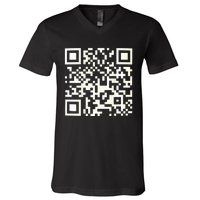 Funny Qr President Trump 4547 Dancing Dance Moves Maga Code V-Neck T-Shirt