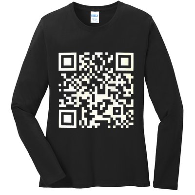Funny Qr President Trump 4547 Dancing Dance Moves Maga Code Ladies Long Sleeve Shirt