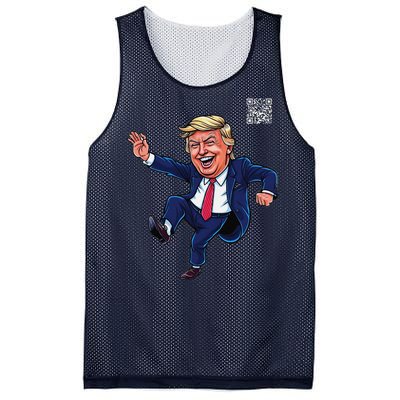 Funny Qr President Trump 4547trump Dancing Code Mesh Reversible Basketball Jersey Tank