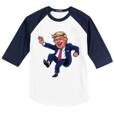 Funny Qr President Trump 4547trump Dancing Code Baseball Sleeve Shirt