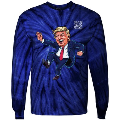 Funny Qr President Trump 4547trump Dancing Code Tie-Dye Long Sleeve Shirt