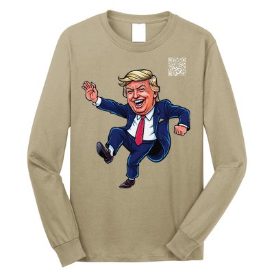 Funny Qr President Trump 4547trump Dancing Code Long Sleeve Shirt