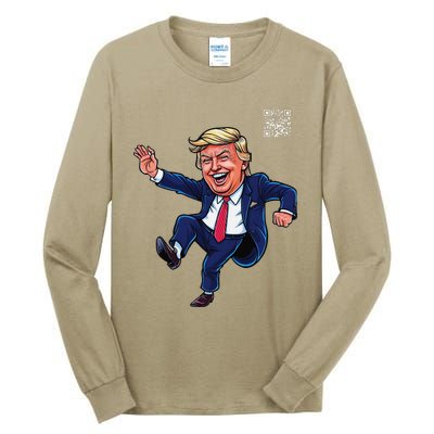 Funny Qr President Trump 4547trump Dancing Code Tall Long Sleeve T-Shirt