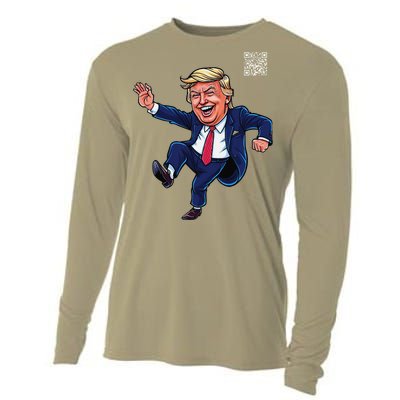 Funny Qr President Trump 4547trump Dancing Code Cooling Performance Long Sleeve Crew