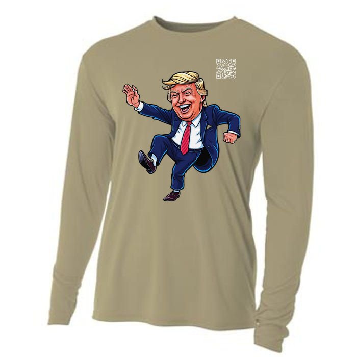 Funny Qr President Trump 4547trump Dancing Code Cooling Performance Long Sleeve Crew