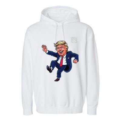 Funny Qr President Trump 4547trump Dancing Code Garment-Dyed Fleece Hoodie