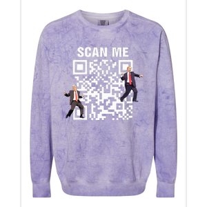 Funny Qr President Trump 4547 Trump Dancing Code Colorblast Crewneck Sweatshirt