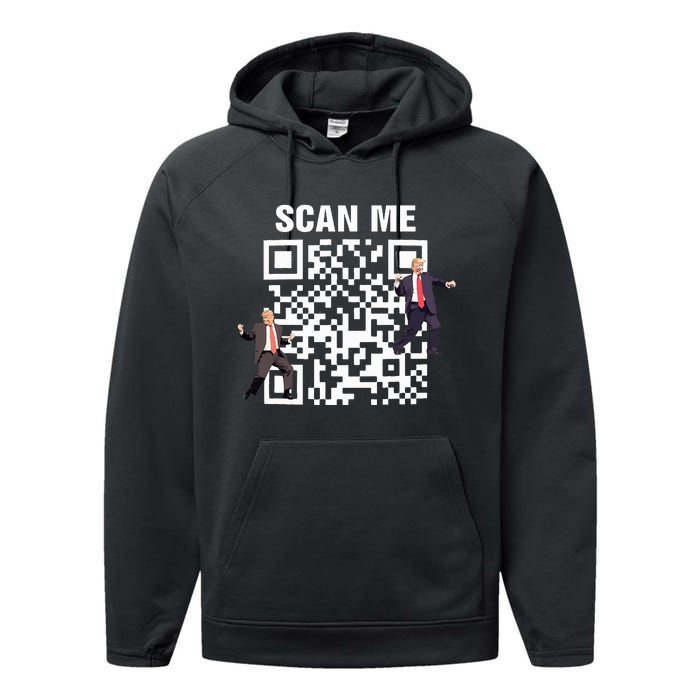 Funny Qr President Trump 4547 Trump Dancing Code Performance Fleece Hoodie