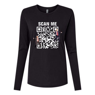 Funny Qr President Trump 4547 Trump Dancing Code Womens Cotton Relaxed Long Sleeve T-Shirt