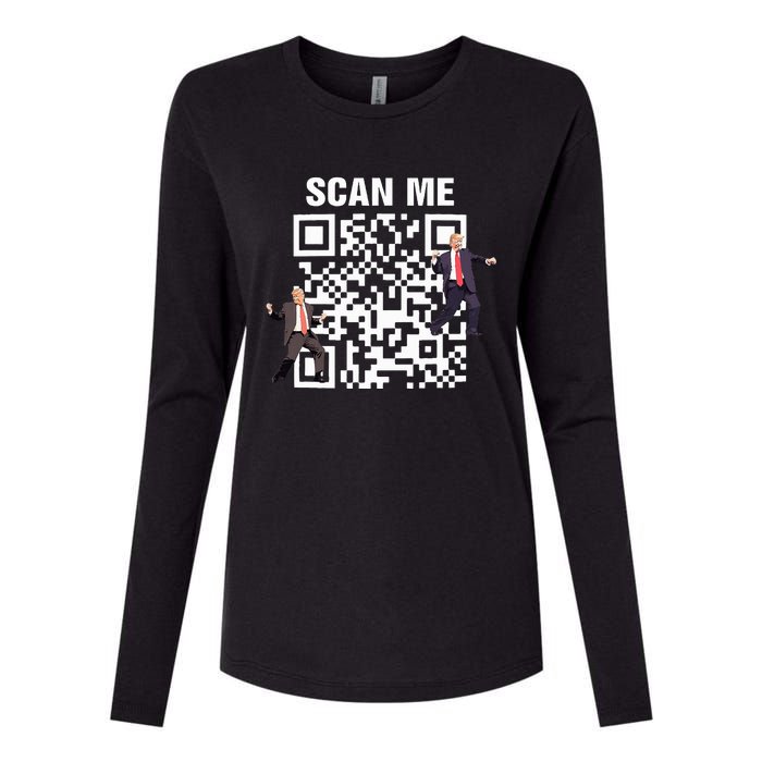 Funny Qr President Trump 4547 Trump Dancing Code Womens Cotton Relaxed Long Sleeve T-Shirt