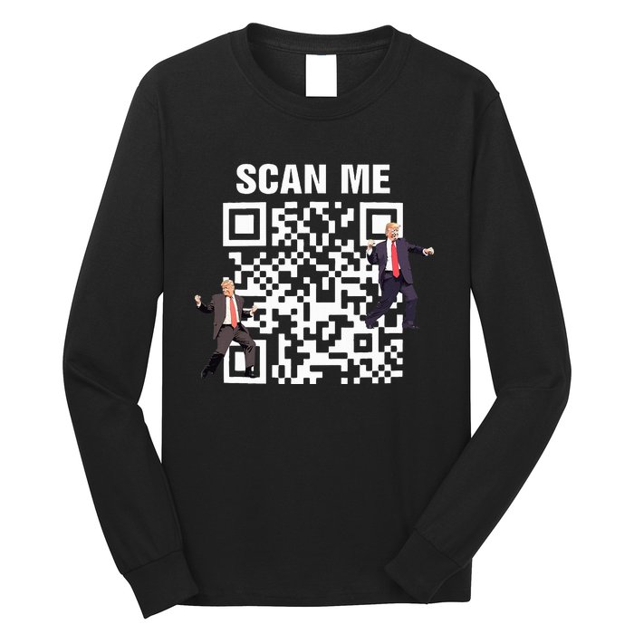 Funny Qr President Trump 4547 Trump Dancing Code Long Sleeve Shirt