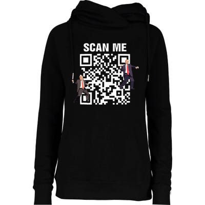 Funny Qr President Trump 4547 Trump Dancing Code Womens Funnel Neck Pullover Hood