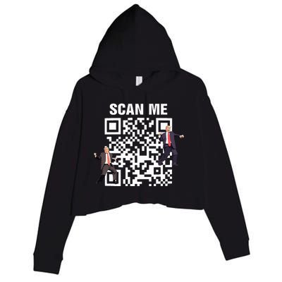 Funny Qr President Trump 4547 Trump Dancing Code Crop Fleece Hoodie