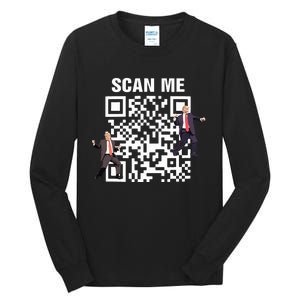 Funny Qr President Trump 4547 Trump Dancing Code Tall Long Sleeve T-Shirt