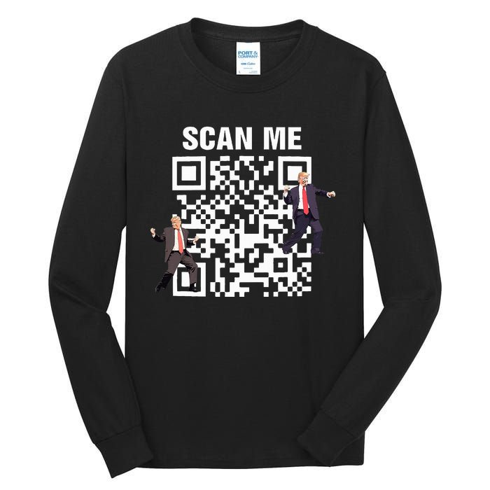 Funny Qr President Trump 4547 Trump Dancing Code Tall Long Sleeve T-Shirt