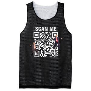 Funny Qr President Trump 4547 Trump Dancing Code Mesh Reversible Basketball Jersey Tank