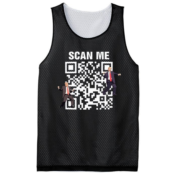 Funny Qr President Trump 4547 Trump Dancing Code Mesh Reversible Basketball Jersey Tank