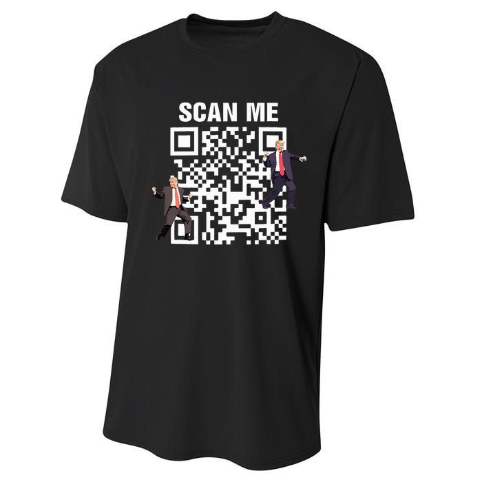 Funny Qr President Trump 4547 Trump Dancing Code Performance Sprint T-Shirt