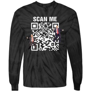 Funny Qr President Trump 4547 Trump Dancing Code Tie-Dye Long Sleeve Shirt