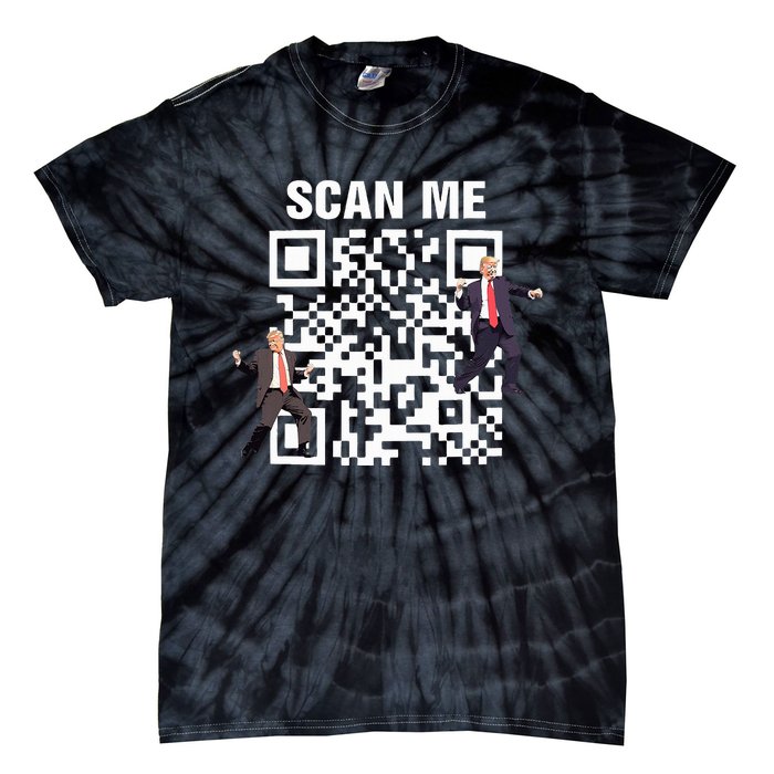 Funny Qr President Trump 4547 Trump Dancing Code Tie-Dye T-Shirt