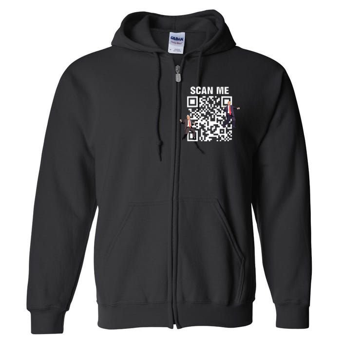 Funny Qr President Trump 4547 Trump Dancing Code Full Zip Hoodie