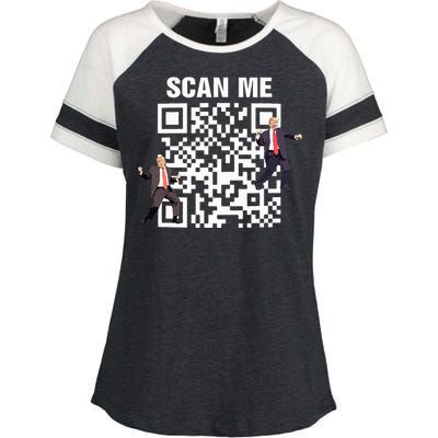 Funny Qr President Trump 4547 Trump Dancing Code Enza Ladies Jersey Colorblock Tee