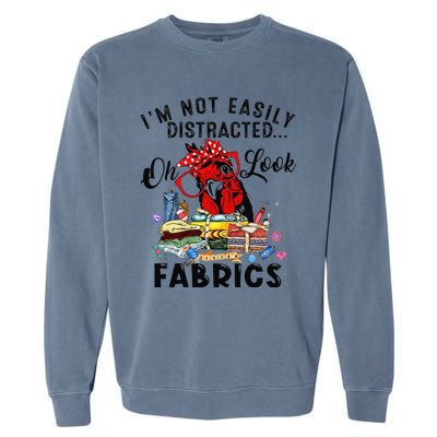 Funny Quilting Quilter Sewer Sewing Oh Look Fabrics Chicken Garment-Dyed Sweatshirt