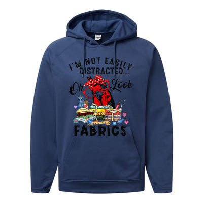 Funny Quilting Quilter Sewer Sewing Oh Look Fabrics Chicken Performance Fleece Hoodie